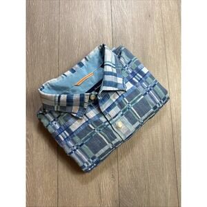 TOMMY BAHAMA‎ Shirt Mens XL Linen Blend Plaid Button Up Long Sleeve Windowpane